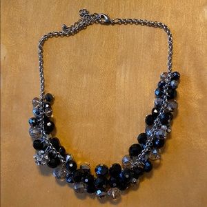 Sparkly Beaded Black and Silver Statement Necklace